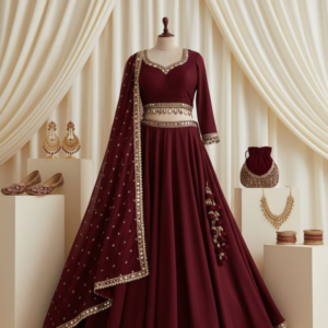 Red Georgette With Taban Embroidered Lehenga Set