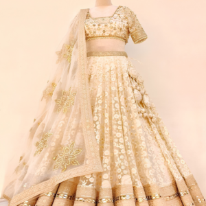 Ivory Gold Zardozi Lehenga Set