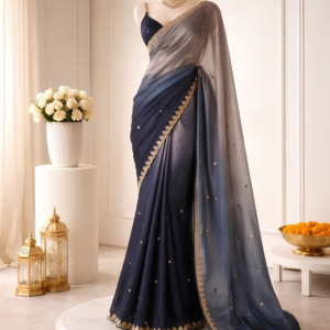 Ombré Twilight Chiffon Saree
